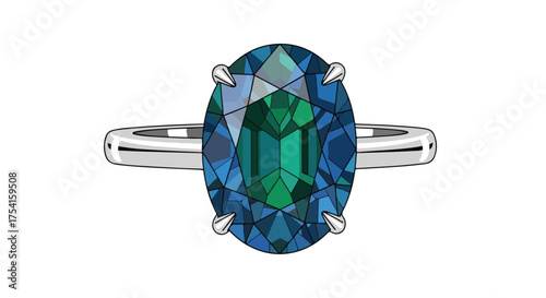 Sparkling Gemstone Ring with Intricate Facets and Elegant Design in Isolated Detail Presentation