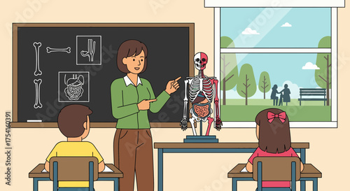 Engaging Classroom Session Illustrating Human Anatomy For Students