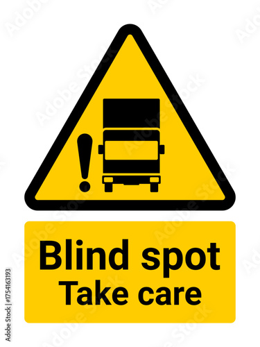 Blind spot take care sign