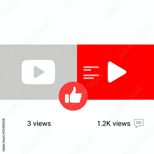 Viral Content Concept: Like Button Difference in Video Views