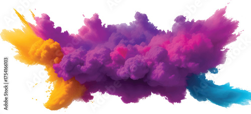 Watercolor splash with bright rainbow brush stroke abstract texture and vivid colorful splatter for modern art background design, creative pattern, and decorative aquarelle composition