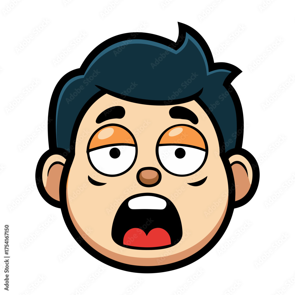 Obraz premium cartoon faces showing emotions sleepy