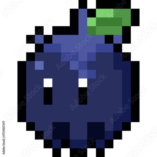 Cartoon Cute Pixel Buleberry Character.