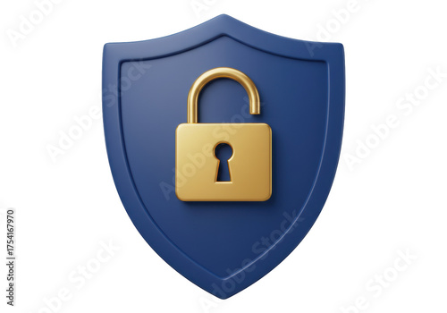 Isolated shield padlock protection, safety symbol, security, web icon or app icon