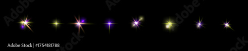 Glimmer star sparkle in bright light waves. Gentle camera flash effect creates magical star glow and radiant light glow atmosphere.