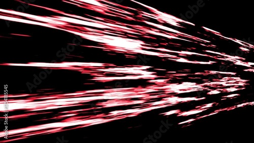 Red energy speed motion background, glowing light streaks moving fast in futuristic dynamic abstract animation with alpha channel