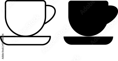 Coffee cup icon set. Paper coffee cup icons collection