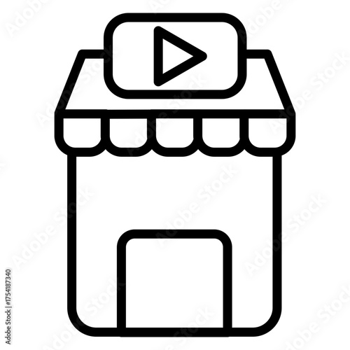 Blockbuster vector line icon design