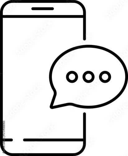 Mobile Incoming Message icon. New SMS Notification symbol. Smartphone Text Alert sign