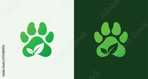 Eco Paw Leaf Veterinary Pet Health Logo

