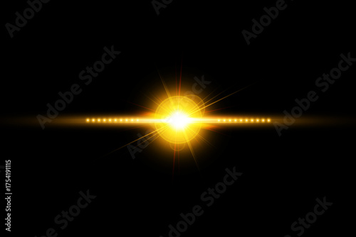 Golden lights optical lens flares shiny 