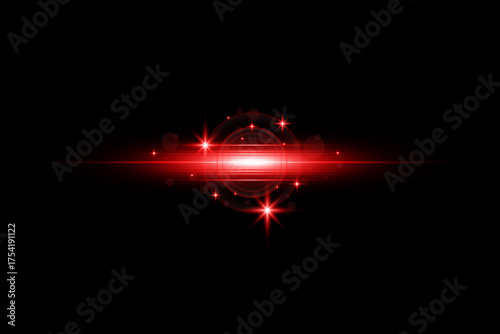 Lens Flare light over Black Background. Easy to add overlay or screen filter over Photos