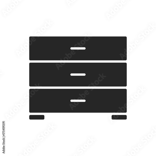 Dresser drawers cabinet bedroom storage flat icon
