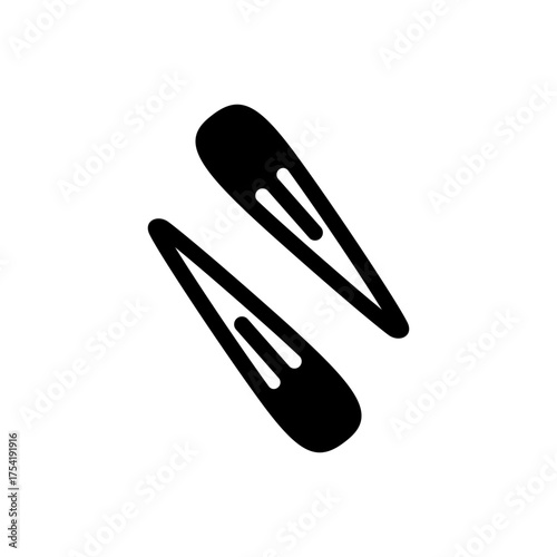 Hair clip hairpin beauty accessory fashion flat icon
