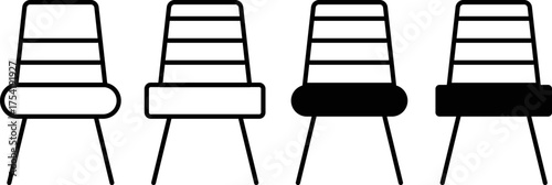Chair icon set. Furniture symbol