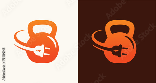 Kettlebell Plug Power Fitness Gym Training Logo

