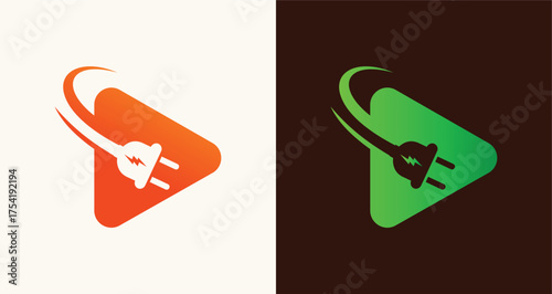 Video Camera Plug Streaming Media Power Logo

