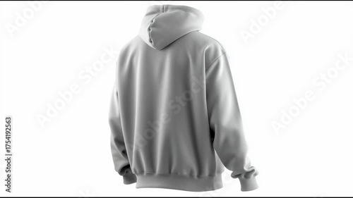 Light grey zip up hoodie, solid color, front view, studio lights, isolated on white. Gray drawstring hoodie, isolated on white, front view, clean studio style.