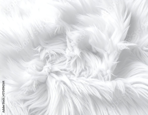 Abstract close-up of soft, white, fluffy texture with light and shadow play