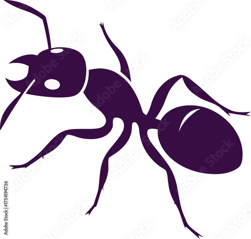 Clean and modern black ant silhouette vector for bug-related graphics or nature concepts.