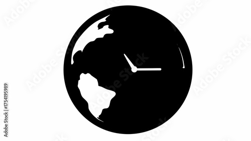 Global time zone concept showing world clock face, illustrating interconnectedness and global business