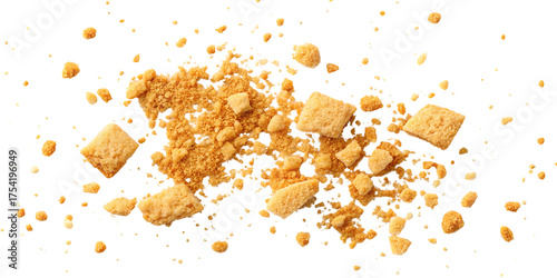 Golden Crumbled Graham Crackers on a Dark Backdrop Perfect for Dessert Toppings and Baking Recipes