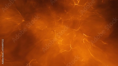 Flying through a nebula built from charged particles. Concept 3d animation.