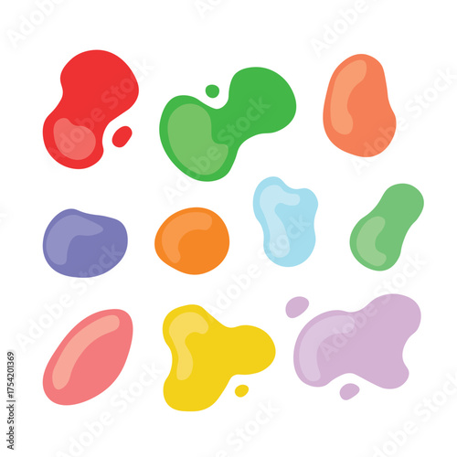 Wallpaper Mural Colorful liquid blob shapes set Torontodigital.ca