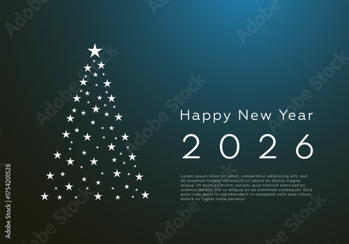 Happy new year 2026 background. Holiday greeting card design. Vector illustration.
