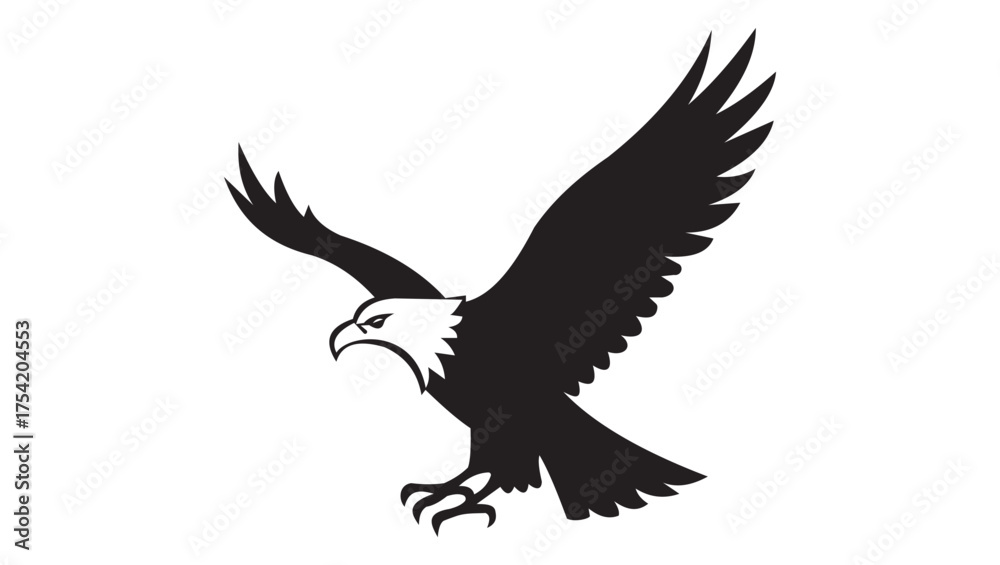 Obraz premium Eagle Bird in Flight Vector – Wild Freedom Wildlife Symbol