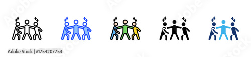 Manager Mediation Icon Collection With Multiple Styles