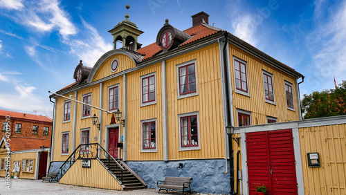 Kleinstadt Mariefred am Mälaren in Schweden