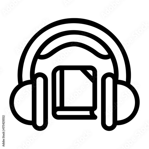 audiobook Line Icon