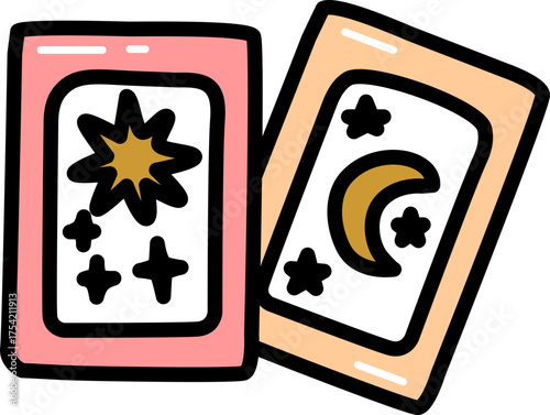 Tarot card hand drawn icon