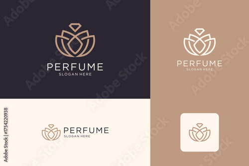 Abstract luxury logo design. Usable for premium perfume, product or etc.