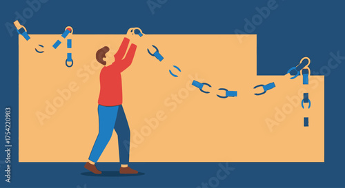 A Christmas sleigh packed with gifts and presents, a clean minimal flat vector illustration, editable