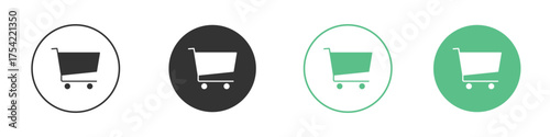 Shopping trolley icon element for designs