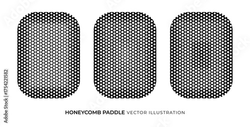 Hexagon pattern, honeycomb background, bee honey comb texture. Hive tiles backdrop. Lace cell net surface. Black Line Beehive BG for pickleball paddles game. Vector illustration
