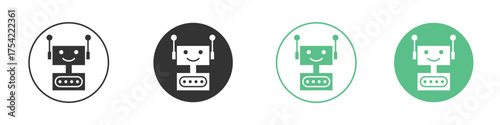 Robot icon element for designs