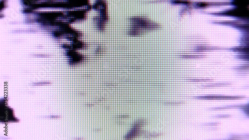 Screen TV Glitch Error - Signal Disturbance Broken Monitor,  VHS static noise glitch overlay