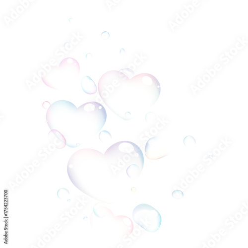 ハートの形の泡が浮かんでいるイラスト