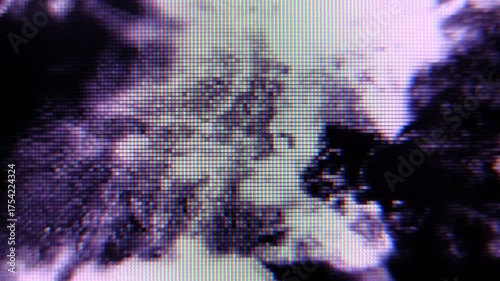Screen TV Glitch Error - Signal Disturbance Broken Monitor,  VHS static noise glitch overlay