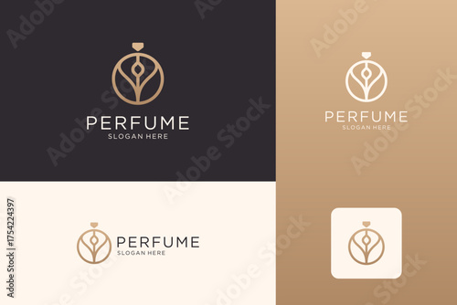 Abstract luxury logo design. Usable for premium perfume, product or etc.