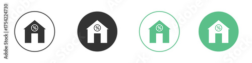 Mortgage icon element for designs