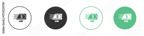 Money transfer icon element for designs
