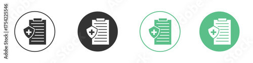 Medical insurance icon element for designs