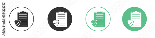 Insurance policy icon element for designs