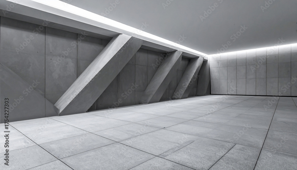 Obraz premium Modern Concrete Interior Space