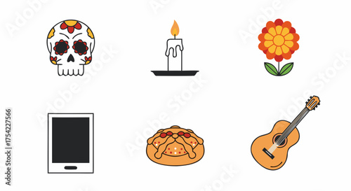 Día de los Muertos Mini Icons Set Vol.1