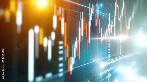 Wallpaper Mural Financial Chart and Data: A dynamic and vivid financial chart illustrates the complex world of the market. Its vibrant colors and intricate data lines tell stories of trends, opportunities. Torontodigital.ca